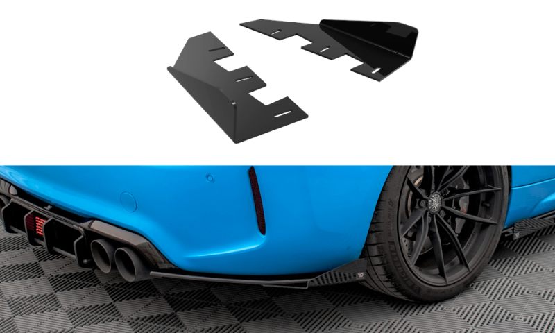 Maxton Hintere Seiten Flaps für BMW M2 F87 schwarz Hochglanz BM287MCOMPCNC-RSF1-G