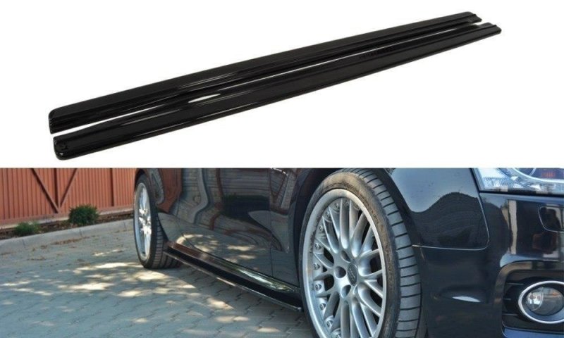 Maxton Seitenschweller Ansatz für Audi S5 / A5 / A5 S-Line 8T / 8T FL schwarz Hochglanz AU-A5-SLINE-SD1-G