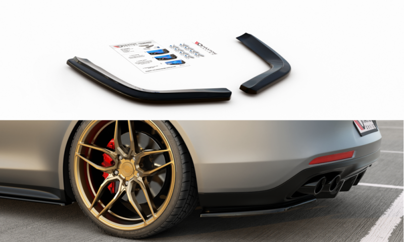 Maxton Heck Ansatz Flaps Diffusor für Porsche Panamera Turbo 971 schwarz Hochglanz PO-PA-971-T-RSD1-G