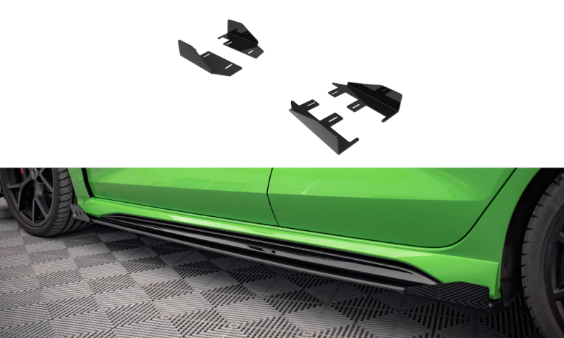 Maxton Side Flaps Audi RS3 Limousine 8Y schwarz Hochglanz AURS38YSCNC-SF1-G