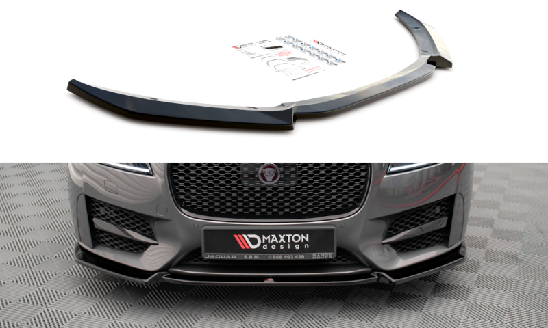 Maxton Front Ansatz V.2 für Jaguar XF R-Sport Mk2 schwarz Hochglanz JA-XF-2-RSPORT-FD2-G