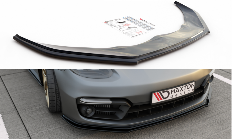 Maxton Front Ansatz für Porsche Panamera Turbo / GTS 971 schwarz Hochglanz PO-PA-971-T-FD1-G