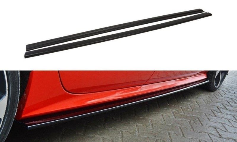 Maxton Seitenschweller Ansatz für Audi S7 / A7 S-Line C7 FL schwarz Hochglanz AU-A7-1F-SLINE-SD1-G