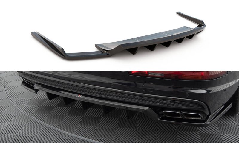 Maxton Mittlerer Cup Diffusor Heck Ansatz Audi SQ7 Mk2 schwarz Hochglanz AU-SQ7-2-RD1G+RD2-G