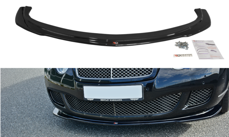 Maxton Front Ansatz V.1 für BENTLEY CONTINENTAL GT schwarz Hochglanz BE-CO-GT-1-FD1-G