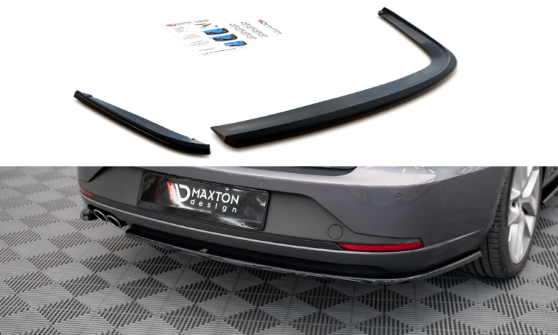 Maxton Heck Ansatz Flaps Diffusor V.1 für Seat Leon FR Sportstourer Mk3 schwarz Hochglanz SE-LE-3-FR-ST-RSD1-G