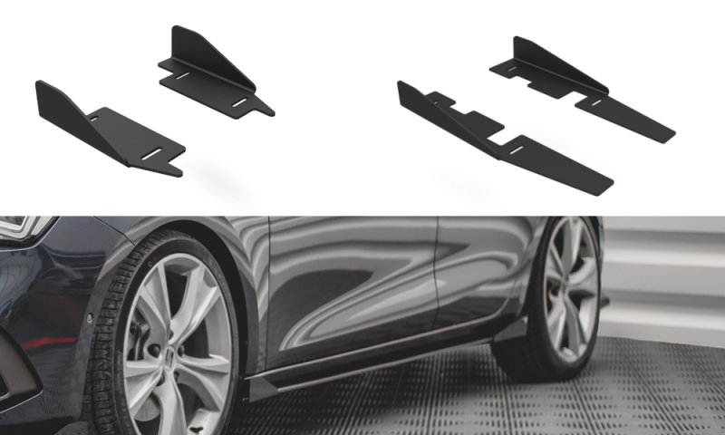 Maxton Side Flaps Seat Leon FR Mk4 schwarz Hochglanz SELE4FRCNC-SRF1-G