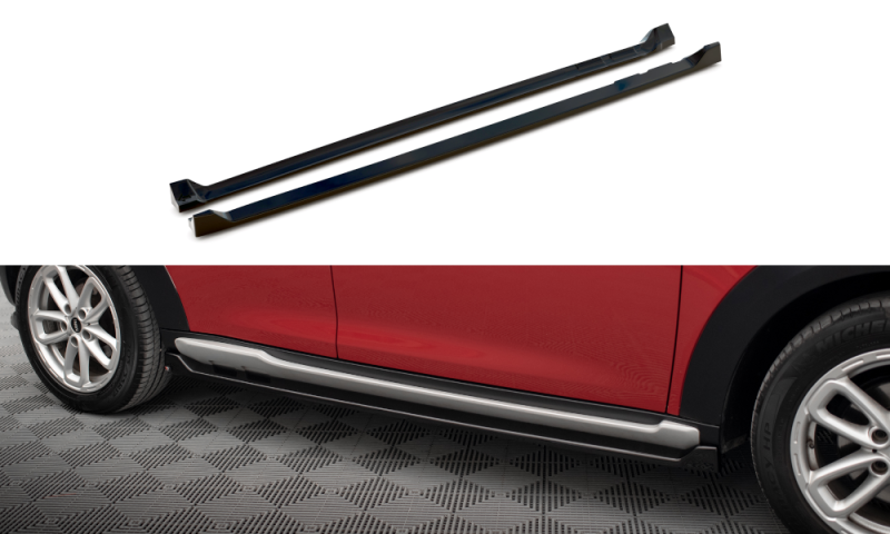 Maxton Seitenschweller Ansatz Mini Cooper Countryman R60 Facelift schwarz Hochglanz MC-CO-1-SD1-G