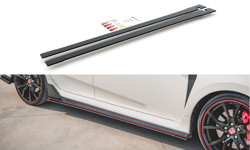 Maxton Racing Seitenschweller Ansatz für V.2 Honda Civic X Type-R HOCI10TYPERCNC-SD3B