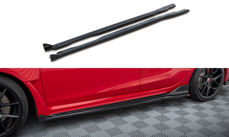 Maxton Seitenschweller Ansatz für V.2 für Honda Civic Type-R Mk 11 schwarz Hochglanz HO-CI-11-TYPE-R-SD2-G