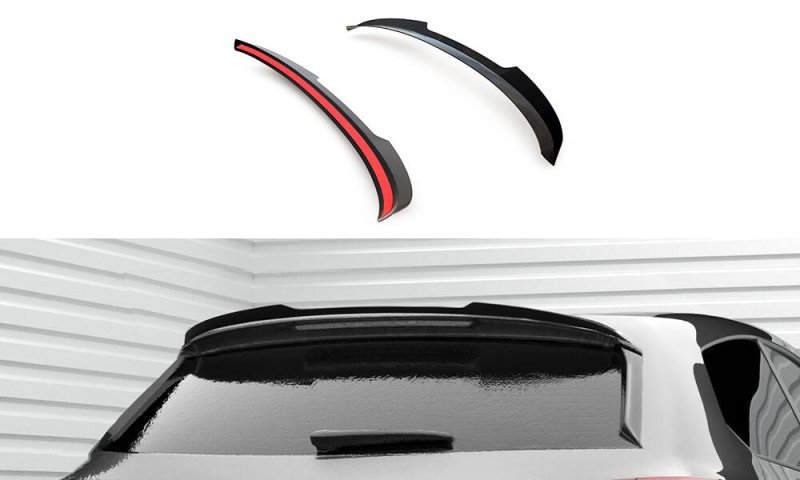 Maxton Spoiler CAP Abrisskante V.2 Seat Leon Cupra Sportstourer Mk3 Facelift schwarz Hochglanz SE-LE-3F-CU-ST-CAP2-G