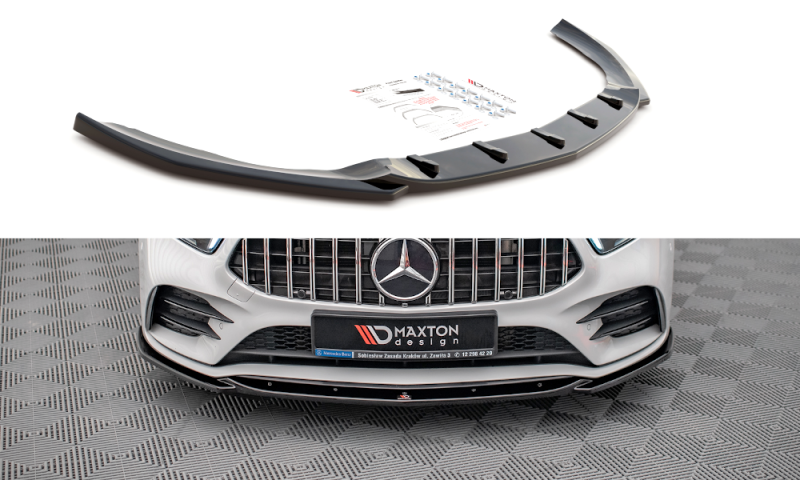 Maxton Front Ansatz V.5 für Mercedes A35 AMG / AMG-Line W177  schwarz Hochglanz ME-A-177-AMGLINE-FD2-G