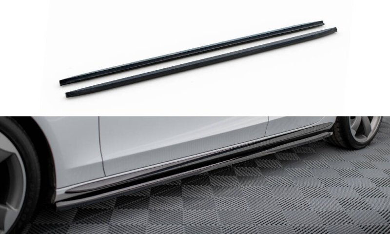 Maxton Seitenschweller Ansatz V.3 Audi A4 / A4 S-Line / S4 B8 schwarz Hochglanz AU-A4-B8F-COMP-SD1-G