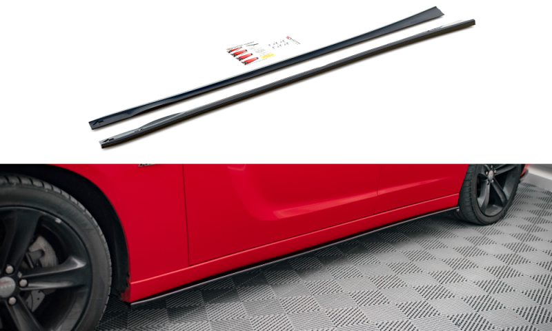 Maxton Seitenschweller Ansatz für Dodge Charger RT Mk7 Facelift schwarz Hochglanz DO-CH-2-RT-SD1-G