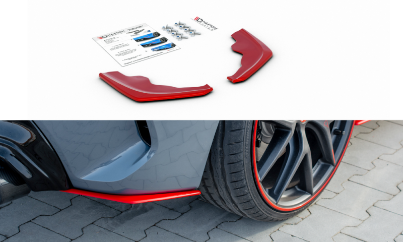 Maxton Heck Ansatz Flaps Diffusor V.2 für BMW 1er F40 M-Paket BM-1-40-MPACK-RSD3-RED