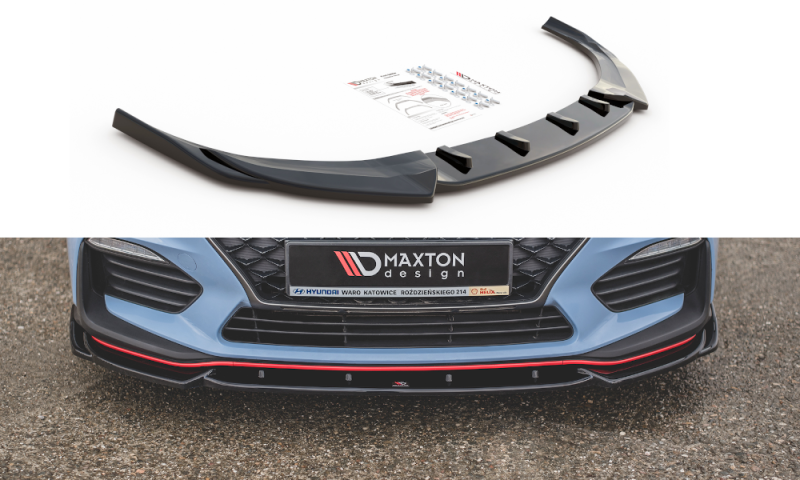 Maxton Front Ansatz V.5 für Hyundai I30 N Mk3 Hatchback/ Fastback schwarz Hochglanz HY-I30-3-N-FD5-G