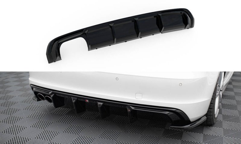 Maxton Diffusor Heck Ansatz Audi A3 S-Line Sportback 8V (Version mit Doppelauspuffendrohr auf einer Seite) AU-S3-8V-SB-RS1GOO_