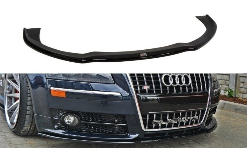 Maxton Front Ansatz für VW AUDI S8 D3 schwarz Hochglanz AU-S8-D3-FD1-G