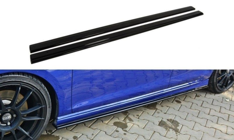 Maxton Seitenschweller Ansatz für V.1 für VW Golf 7 R / R-Line schwarz Hochglanz VW-GO-7-R-SD1-G