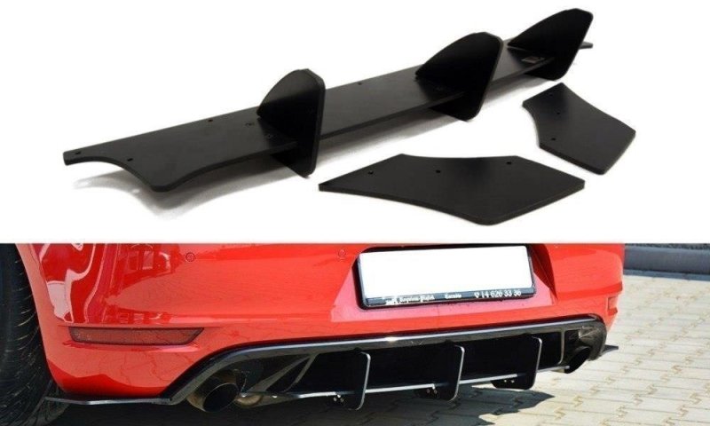 Maxton Diffusor Heck Ansatz für Heckschürze für & Heck Ansatz Flaps Diffusor für VW GOLF 6 GTI / 35TH  VW-GO-6-GTI-CNC-RS1