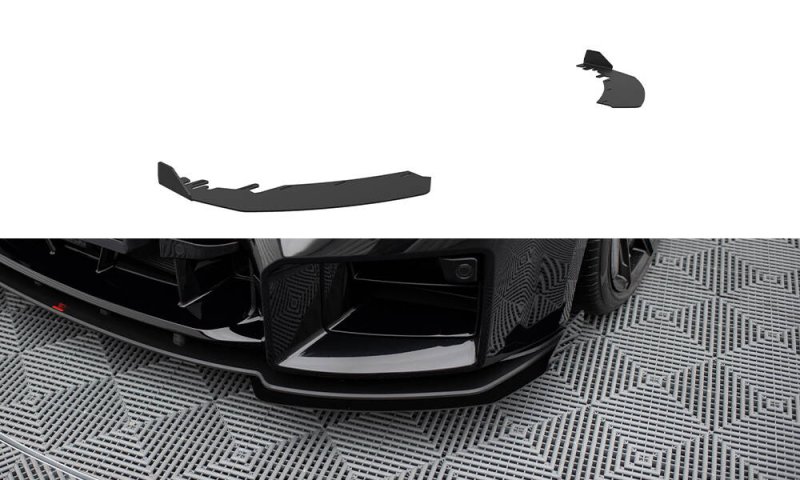 Maxton Front Flaps BMW M2 G87 schwarz Hochglanz BMM2G87CNC-FSF1-G