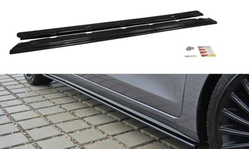 Maxton Seitenschweller Ansatz für Hyundai i30 mk.2 schwarz Hochglanz HY-I30-2-SD1-G