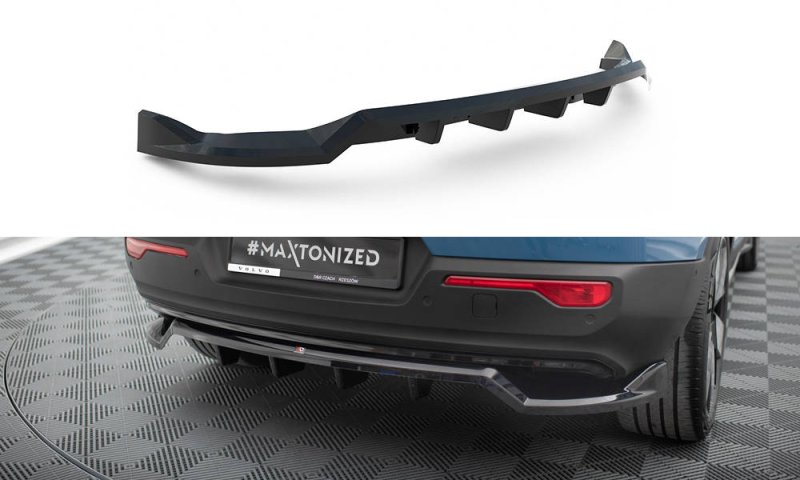 Maxton Mittlerer Cup Diffusor Heck Ansatz Volvo C40 Mk1 schwarz Hochglanz VO-C40-1-RD1G+RD2-G