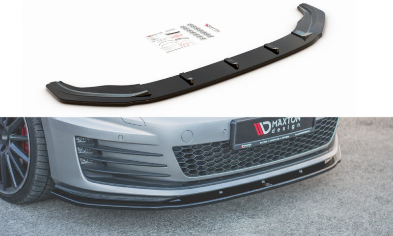 Maxton Front Ansatz V.1 für VW Golf 7 GTI  schwarz Hochglanz VW-GO-7-GTI-FD1-G