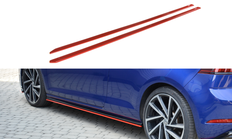 Maxton Seitenschweller Ansatz für V.2 für VW Golf 7 R / R-Line Facelift VW-GO-7F-R-SD2-RED