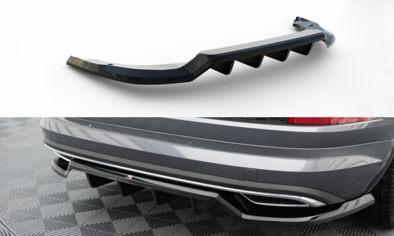 Maxton Mittlerer Cup Diffusor Heck Ansatz Skoda Kodiaq Sportline Mk1 / Mk1 Facelift schwarz Hochglanz SK-KO-1F-SL-RD1G+RD2-G