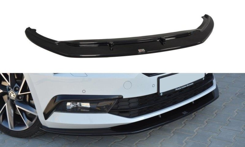 Maxton Front Ansatz V.3 für Skoda Superb Mk3 schwarz Hochglanz SK-SU-3-FD3-G