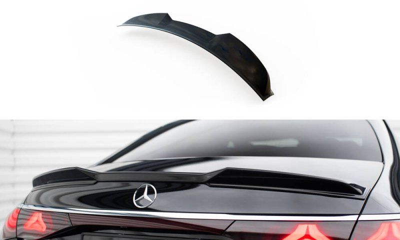 Maxton Spoiler CAP Abrisskante 3D Mercedes-Benz E Limousine AMG-Line W214 schwarz Hochglanz ME-E-214-AMGLINE-CAP3D1-G