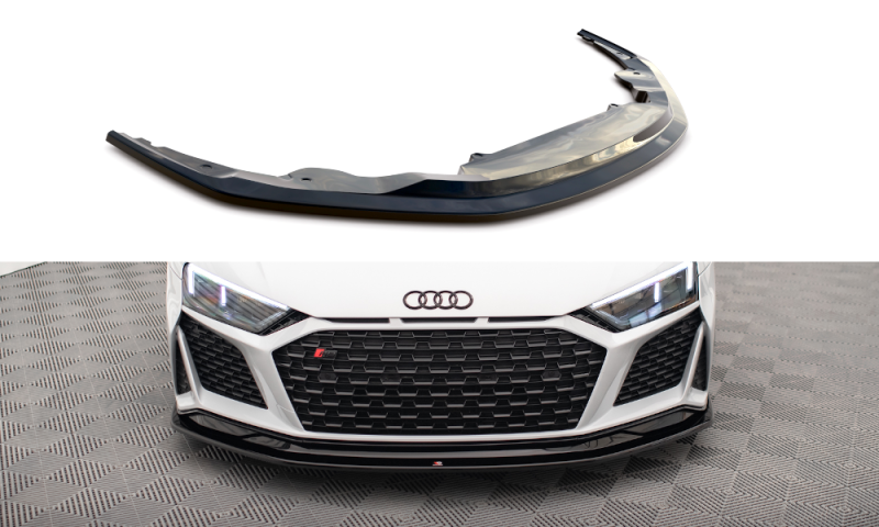 Maxton Front Ansatz V.2 für Audi R8 Mk2 Facelift schwarz Hochglanz AU-R8-2F-FD3G+FD3R-G