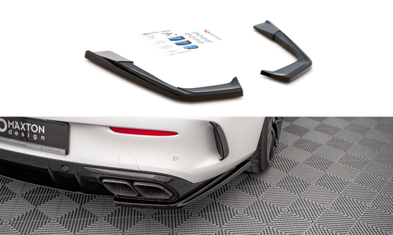 Maxton Heck Ansatz Flaps Diffusor für Mercedes-AMG C 63 AMG Coupe C205 Facelift schwarz Hochglanz ME-C-205F-AMG-C-RSD1-G
