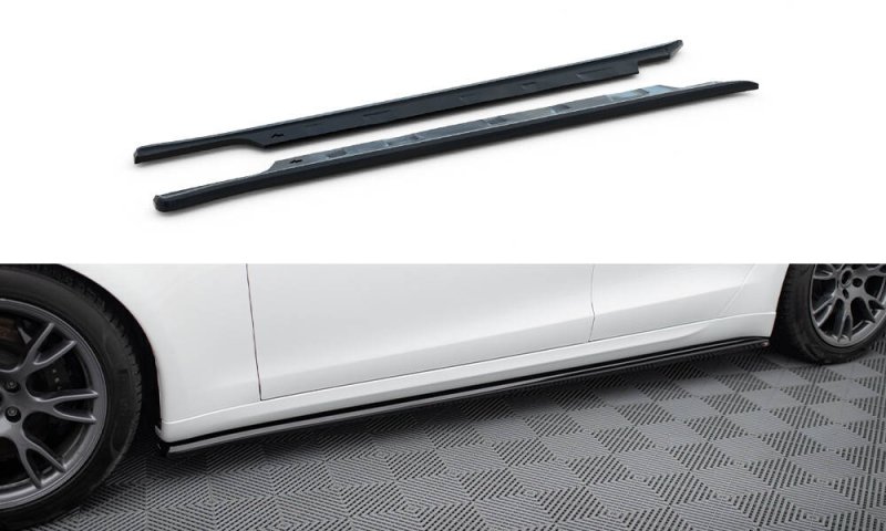 Maxton Seitenschweller Ansatz V.2 Tesla Model S Plaid Mk1 Facelift schwarz Hochglanz TE-MODELS-1F2-PL-SD2-G