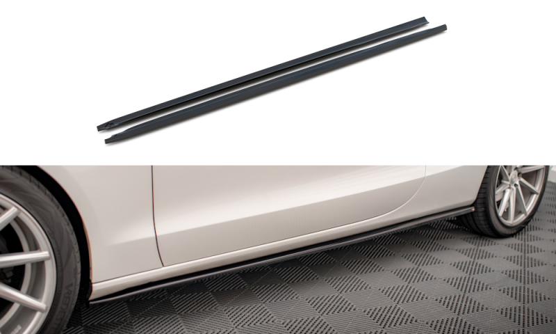 Maxton Seitenschweller Ansatz für V.2 für Audi A5 / A5 S-Line / S5 Coupe 8T schwarz Hochglanz AU-A5-1F-SD1-G