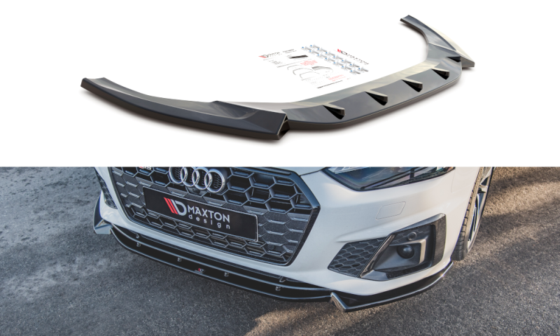 Maxton Front Ansatz V.2 für Audi S5 / A5 S-Line F5 Facelift schwarz Hochglanz AU-S5-2F-FD2-G
