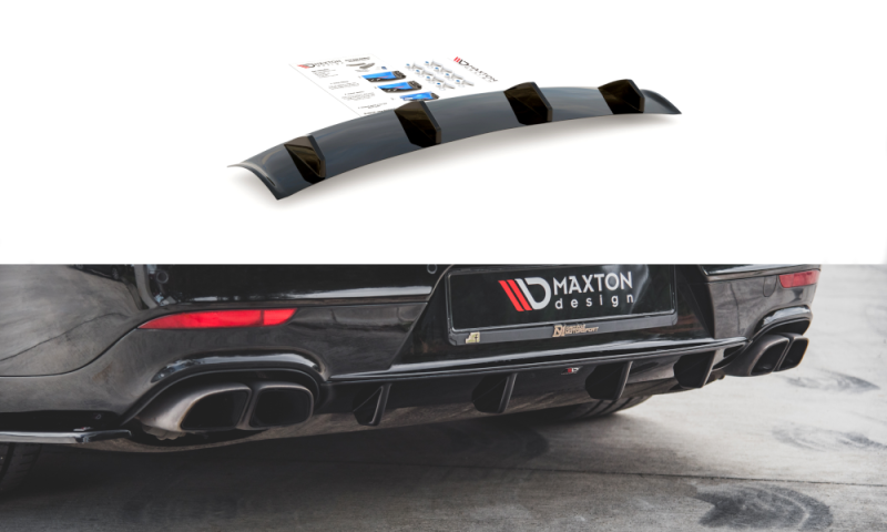 Maxton Diffusor Heck Ansatz für Porsche Panamera Turbo 970 Facelift schwarz Hochglanz PO-PA-970-T-RS1-G