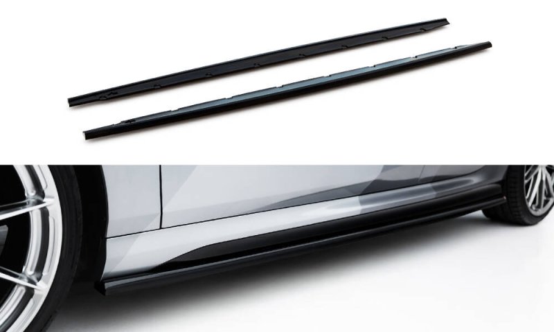 Maxton Seitenschweller Ansatz V.1 BMW 1er M-Paket F70 schwarz Hochglanz BM-1-70-M-SD1-G