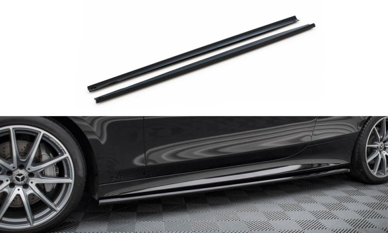 Maxton Seitenschweller Ansatz Mercedes-Benz S Coupe AMG-Line C217 Facelift schwarz Hochglanz ME-S-C217-AMGLINE-C-SD1-G