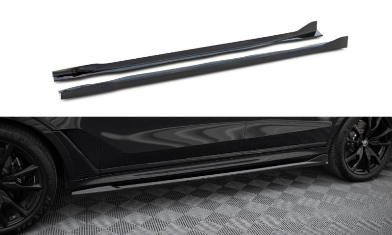 Maxton Seitenschweller Ansatz BMW X7 M-Paket G07 Facelift schwarz Hochglanz BM-X7-07F-MPACK-SD1-G