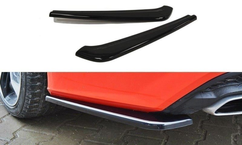 Maxton Heck Ansatz Flaps Diffusor für AUDI A7 S-LINE (FACELIFT) schwarz Hochglanz AU-A7-1F-SLINE-RSD1-G