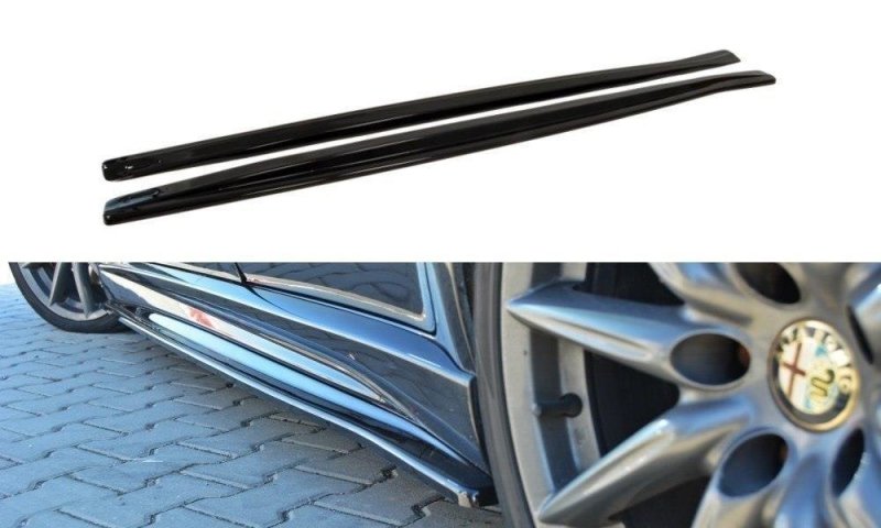 Maxton Seitenschweller Ansatz für ALFA ROMEO 159 TI schwarz Hochglanz AL-159-TI-SD1-G