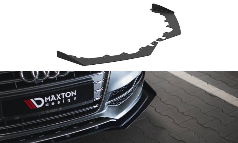 Maxton Front Flaps Audi S3 / A3 S-Line Limousine 8V schwarz Hochglanz AUS33SCNC-FSF1-G