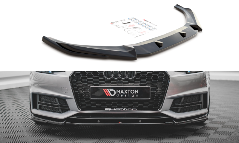 Maxton Front Ansatz V.3 für Audi S4 / A4 S-Line B9 schwarz Hochglanz AU-A4-B9-SLINE-FD3-G