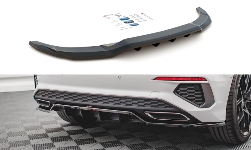 Maxton Mittlerer Diffusor Heck Ansatz DTM Look für Audi A3 S-Line Sportback 8Y schwarz Hochglanz AU-A3-8Y-SLINE-RD1G+RD2-G