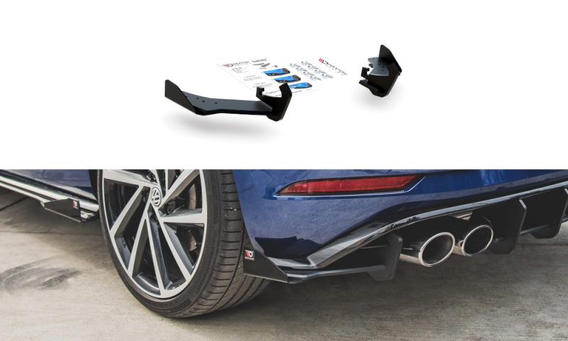 Maxton Racing Heck Ansatz Flaps Diffusor +Flaps für VW Golf 7 R Facelift schwarz Hochglanz VWGO7FRCNC-RSD1B+RSF1-G