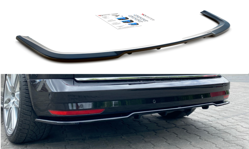 Maxton Mittlerer Diffusor Heck Ansatz DTM Look für Volkswagen Caddy Mk. 4 schwarz Hochglanz VW-CA-4-RD1G+RD2-G