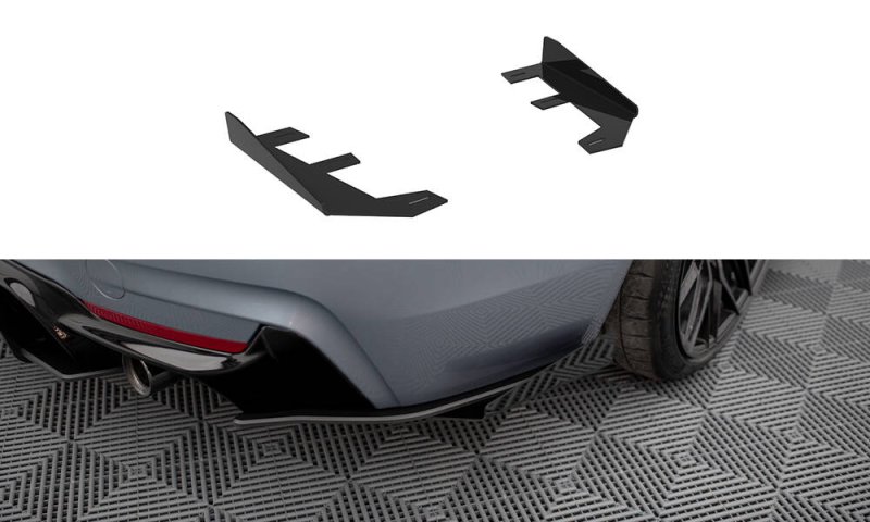 Maxton Hintere Seiten Flaps BMW 4er35i Coupe M-Paket F32 schwarz Hochglanz BM4F32MPACKCNC-RSF1-G