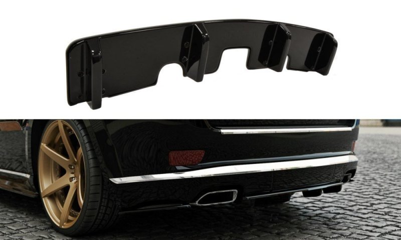 Maxton Mittlerer Diffusor Heck Ansatz für Jeep Grand Cherokee WK2 Summit Facelift DTM LOOK Carbon Look  JE-GC-4F-SU-RD1+RD2-C